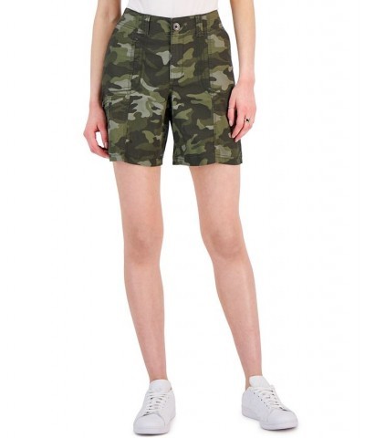 Women's Comfort-Waist Cargo Shorts Olive $15.17 Shorts