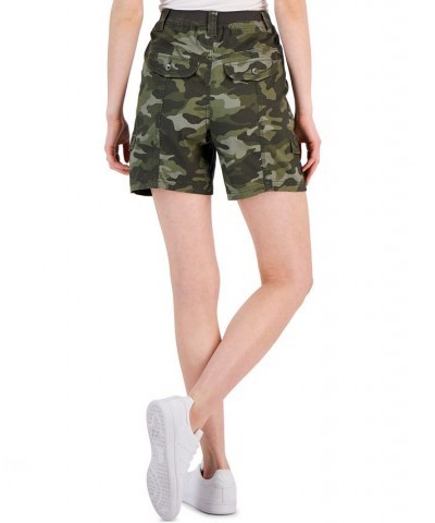 Women's Comfort-Waist Cargo Shorts Olive $15.17 Shorts