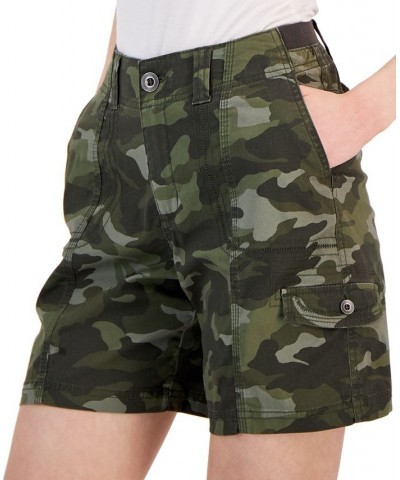 Women's Comfort-Waist Cargo Shorts Olive $15.17 Shorts