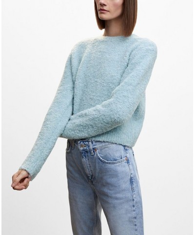 Women's Boucle Sweater Sky Blue $36.39 Sweaters