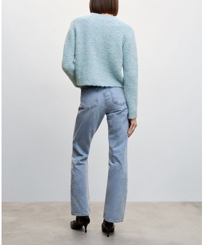 Women's Boucle Sweater Sky Blue $36.39 Sweaters