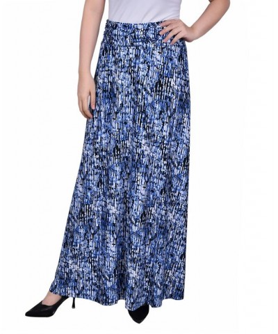 Women's Missy Maxi A-Line Skirt with Front Faux Belt with Ring Detail Blue Treetrunk $17.60 Skirts