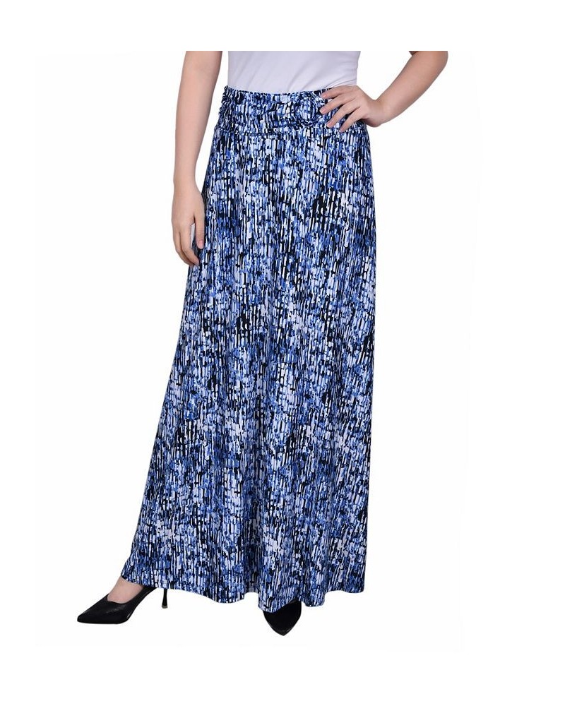 Women's Missy Maxi A-Line Skirt with Front Faux Belt with Ring Detail Blue Treetrunk $17.60 Skirts