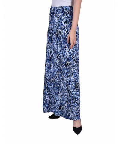 Women's Missy Maxi A-Line Skirt with Front Faux Belt with Ring Detail Blue Treetrunk $17.60 Skirts