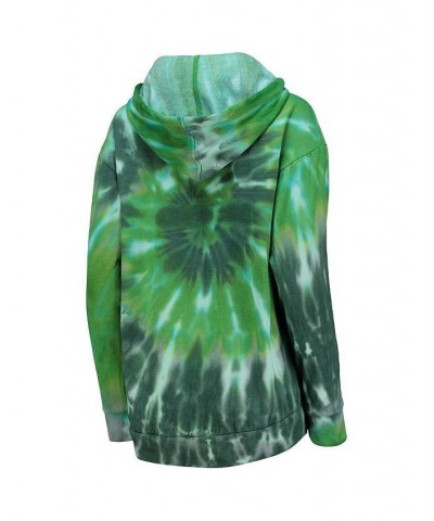 Women's Green Miami Hurricanes Slow Ride Spiral Tie-Dye Oversized Pullover Hoodie Green $29.40 Sweatshirts