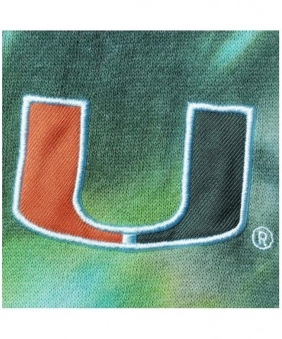 Women's Green Miami Hurricanes Slow Ride Spiral Tie-Dye Oversized Pullover Hoodie Green $29.40 Sweatshirts