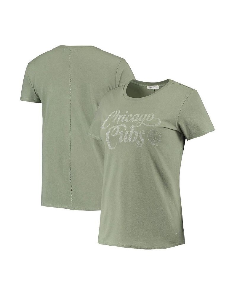 Women's '47 Olive Chicago Cubs Whitney Letter T-shirt Olive $27.35 Tops