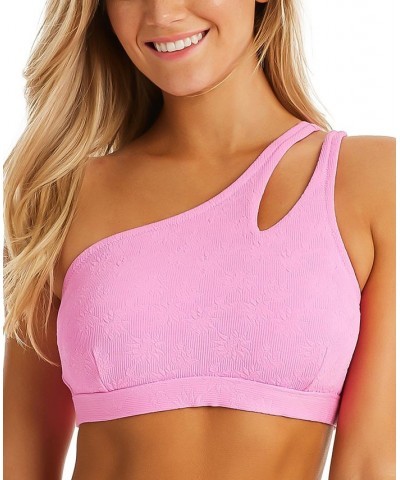 Women's Sweet Daisy One-Shoulder Bikini Top Lip Gloss $38.48 Swimsuits