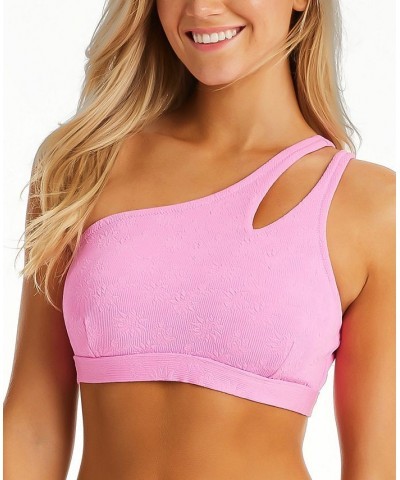 Women's Sweet Daisy One-Shoulder Bikini Top Lip Gloss $38.48 Swimsuits