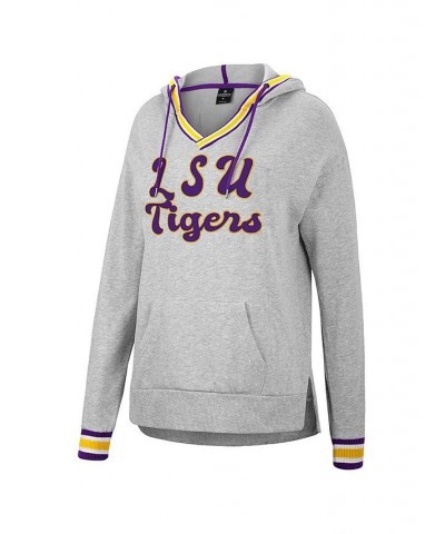 Women's Heathered Gray LSU Tigers Andy V-Neck Pullover Hoodie Heathered Gray $27.95 Sweatshirts