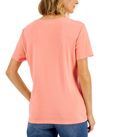 Short Sleeve Henley Top Soft Pink $11.99 Tops