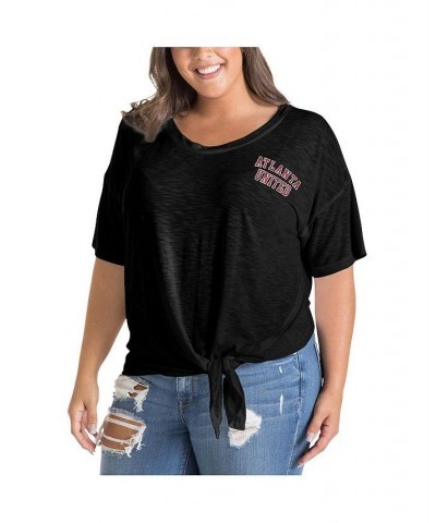 Women's by New Era Black Atlanta United FC Plus Size Slub T-shirt Black $20.00 Tops