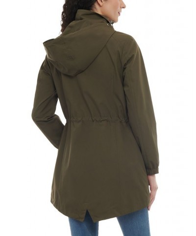 Petite Hooded Drawcord-Waist Anorak Jacket Green $56.00 Coats