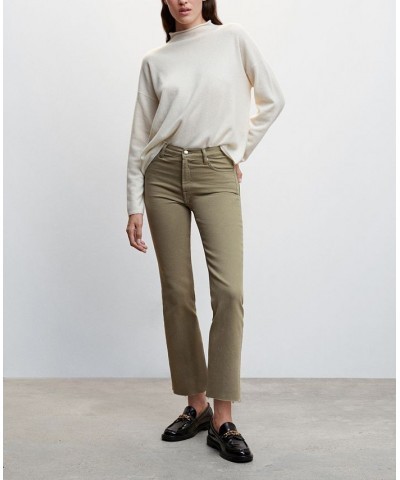 Women's Crop Flared Jeans Khaki $35.39 Jeans