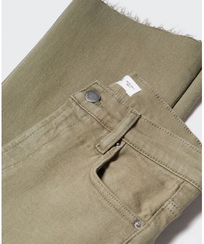 Women's Crop Flared Jeans Khaki $35.39 Jeans