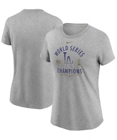 Women's Heather Charcoal Los Angeles Dodgers 2020 World Series Champions T-shirt Heather Charcoal $23.51 Tops