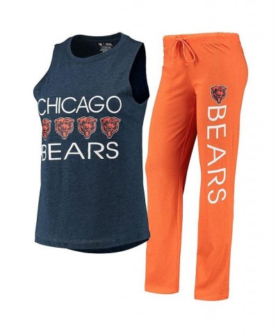 Women's Orange Navy Chicago Bears Muscle Tank Top and Pants Sleep Set Orange, Navy $32.90 Pajama