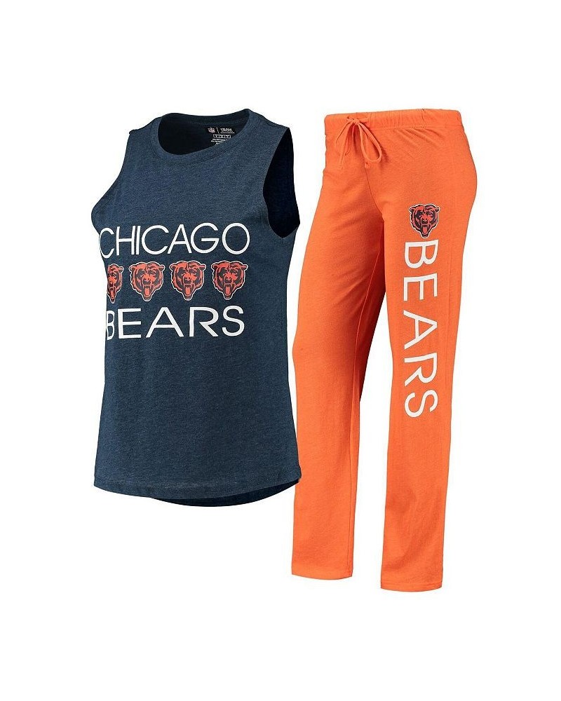 Women's Orange Navy Chicago Bears Muscle Tank Top and Pants Sleep Set Orange, Navy $32.90 Pajama