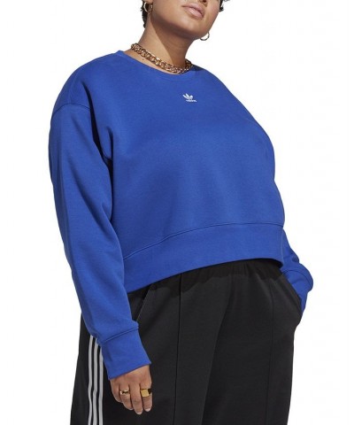 Plus Size Adicolor Essentials Crew Sweatshirt Blue $21.00 Sweatshirts