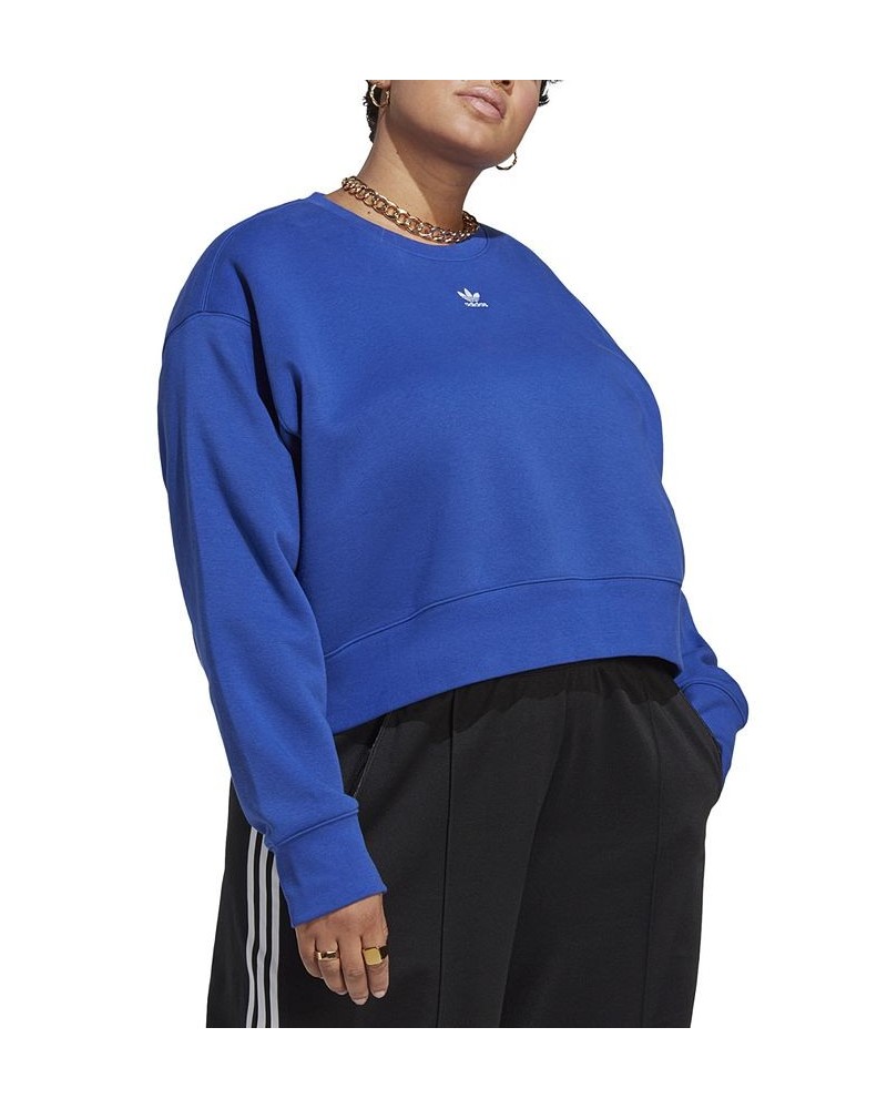 Plus Size Adicolor Essentials Crew Sweatshirt Blue $21.00 Sweatshirts