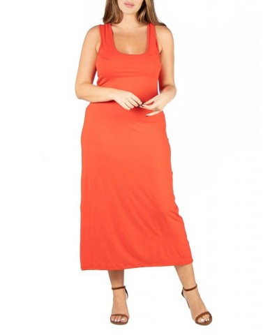 Plus Size Racerback Maxi Dress Orange $17.02 Dresses