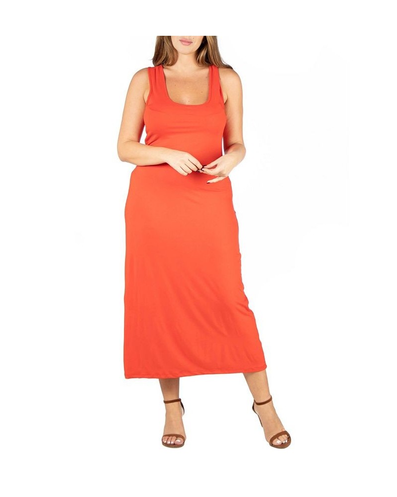 Plus Size Racerback Maxi Dress Orange $17.02 Dresses