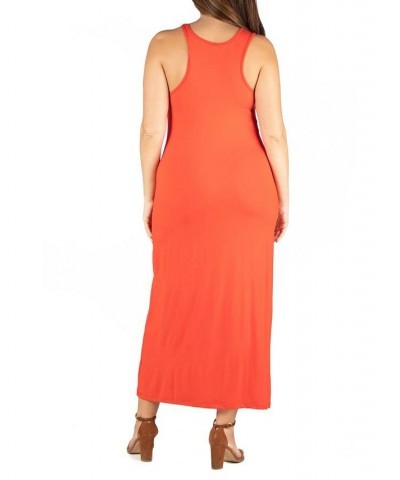 Plus Size Racerback Maxi Dress Orange $17.02 Dresses