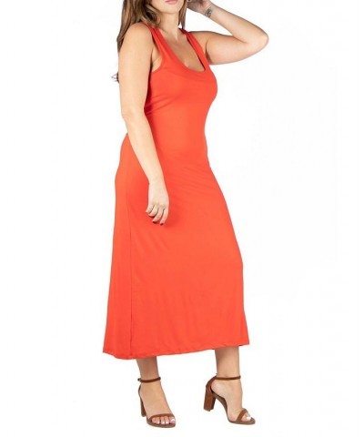 Plus Size Racerback Maxi Dress Orange $17.02 Dresses