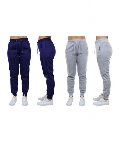 Women's Loose Fit Fleece Jogger Sweatpants Pack of 2 Navy - Heather Grey $27.00 Pants