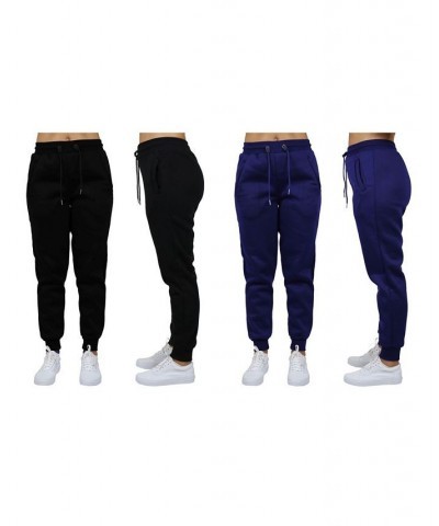 Women's Loose Fit Fleece Jogger Sweatpants Pack of 2 Navy - Heather Grey $27.00 Pants