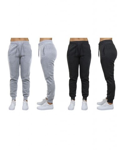 Women's Loose Fit Fleece Jogger Sweatpants Pack of 2 Navy - Heather Grey $27.00 Pants