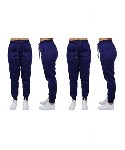 Women's Loose Fit Fleece Jogger Sweatpants Pack of 2 Navy - Heather Grey $27.00 Pants