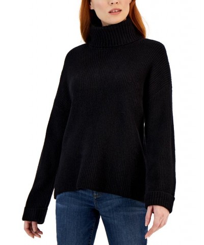 Women's Easy Pull-On Cowlneck Sweater Black $24.30 Sweaters