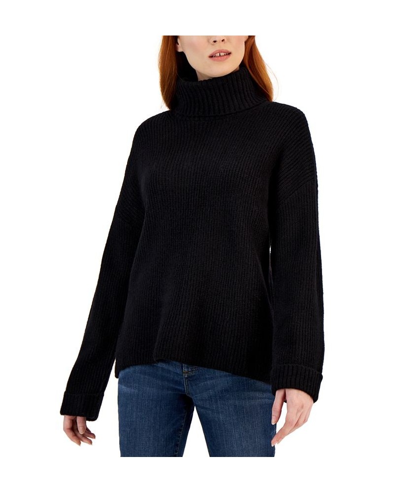 Women's Easy Pull-On Cowlneck Sweater Black $24.30 Sweaters