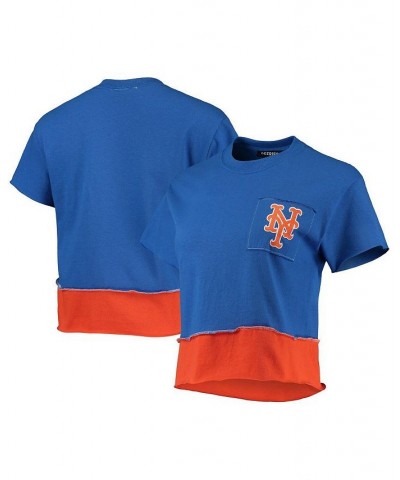 Women's Royal New York Mets Cropped T-shirt Royal $35.99 Tops