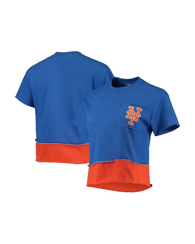 Women's Royal New York Mets Cropped T-shirt Royal $35.99 Tops