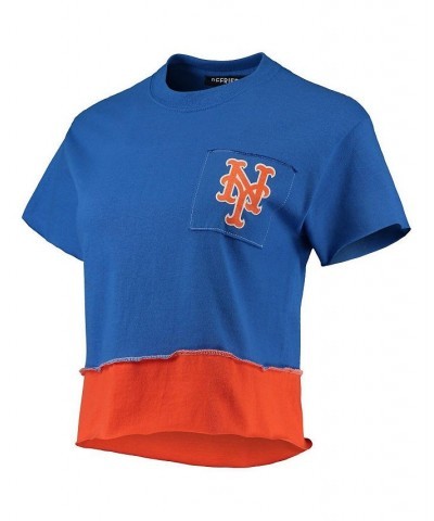 Women's Royal New York Mets Cropped T-shirt Royal $35.99 Tops