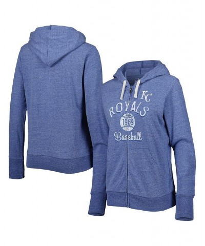 Women's Royal Kansas City Royals Training Camp Tri-Blend Full-Zip Hoodie Blue $35.20 Sweatshirts
