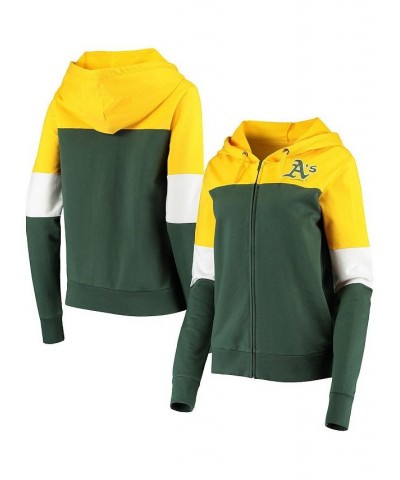 Women's Green Oakland Athletics Colorblock French Terry Full-Zip Hoodie Green $25.08 Sweatshirts