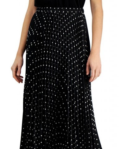 Dot-Print Chiffon Pull-On Pleated Skirt Anne Black/anne White $38.15 Skirts