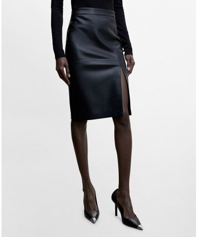Women's Faux-Leather Pencil Skirt Black $24.60 Skirts