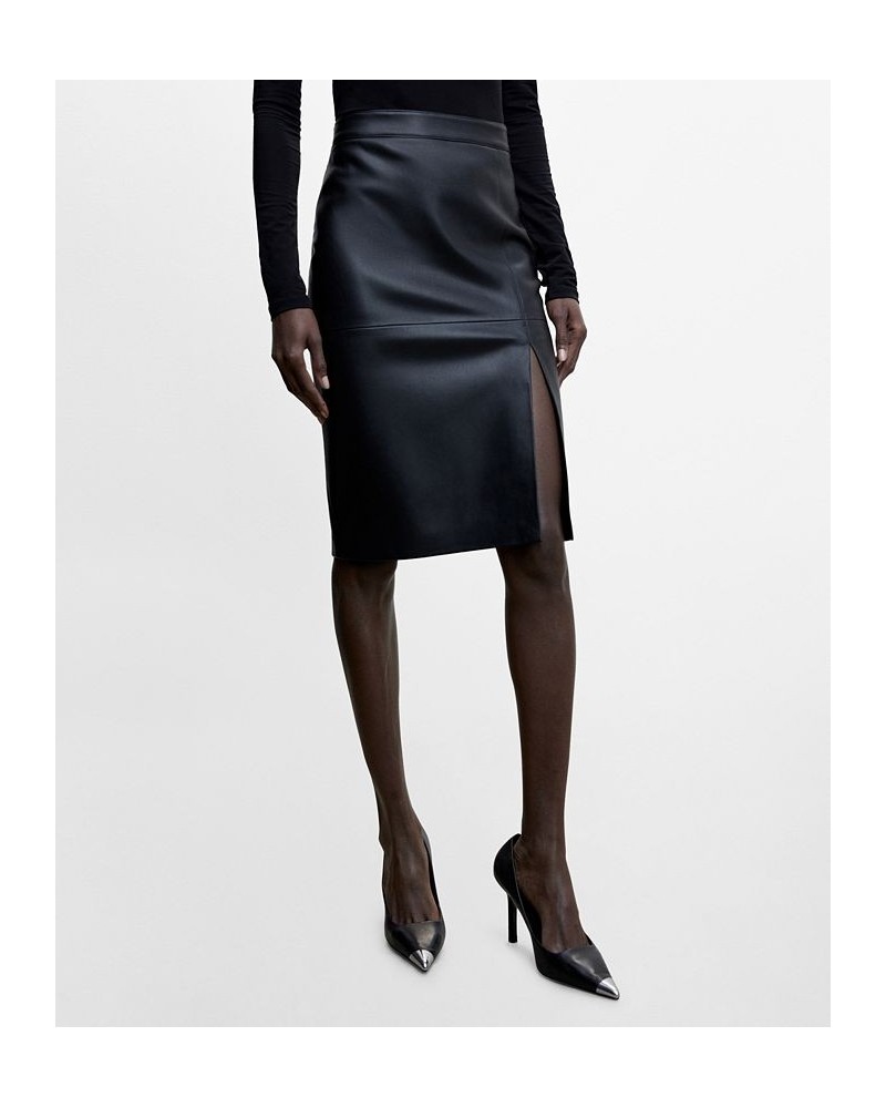 Women's Faux-Leather Pencil Skirt Black $24.60 Skirts