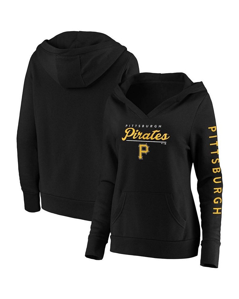 Plus Size Black Pittsburgh Pirates Core High Class Crossover Pullover Hoodie Black $32.00 Sweatshirts