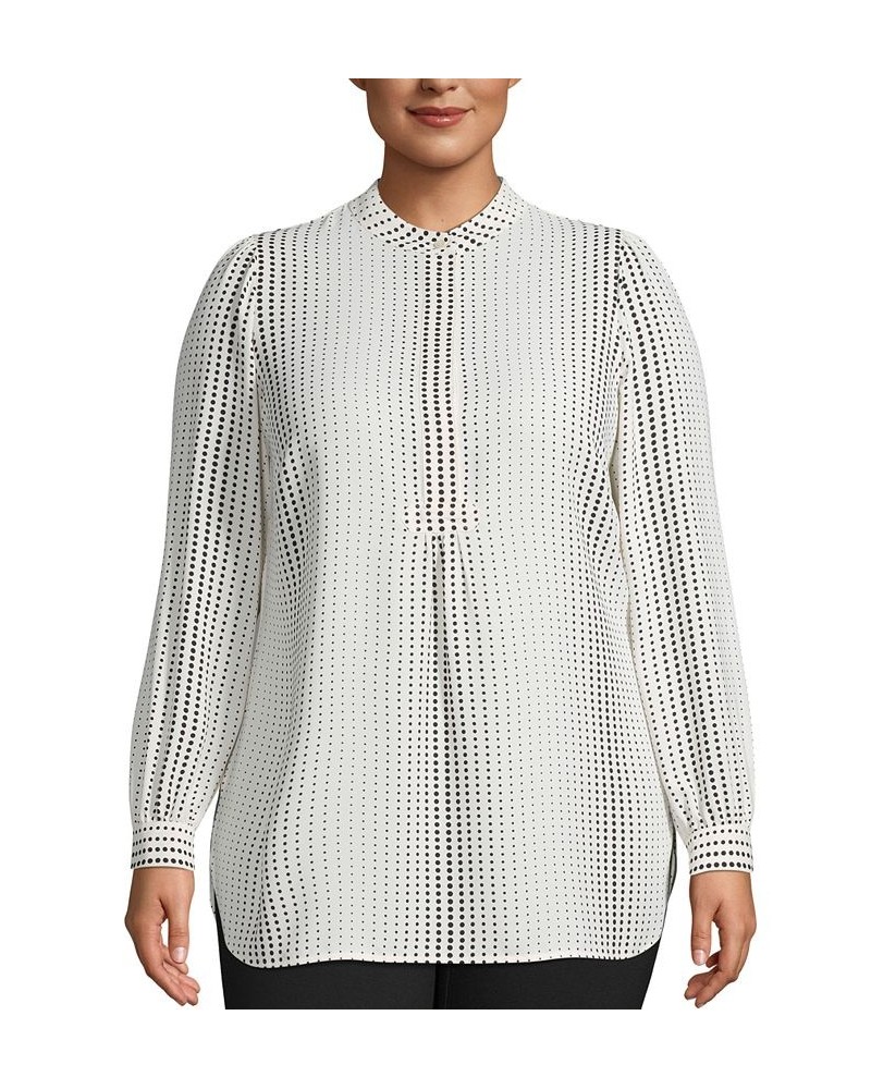 Plus Size Printed Popover Tunic Anne White/Anne Black $27.76 Tops