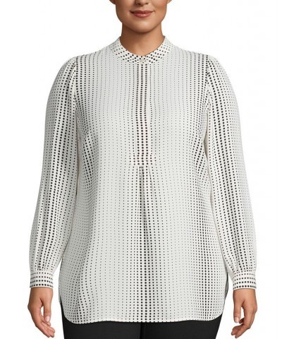 Plus Size Printed Popover Tunic Anne White/Anne Black $27.76 Tops