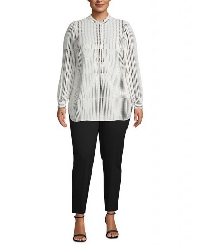 Plus Size Printed Popover Tunic Anne White/Anne Black $27.76 Tops