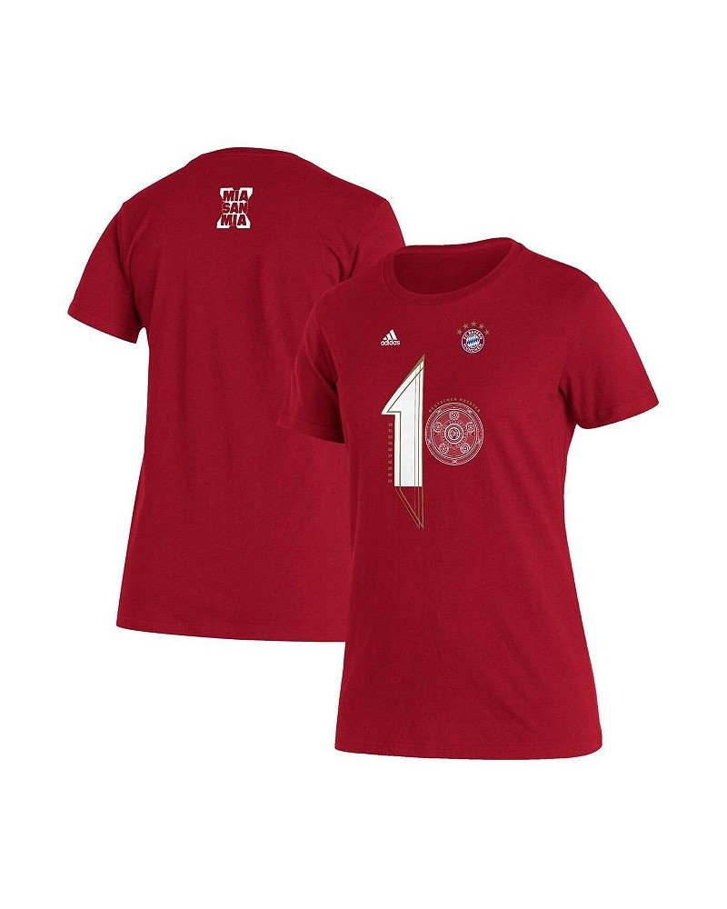 Women's Red Bayern Munich 2022 Deutscher Meister T-shirt Red $16.80 Tops