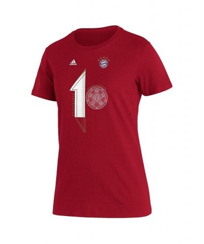 Women's Red Bayern Munich 2022 Deutscher Meister T-shirt Red $16.80 Tops