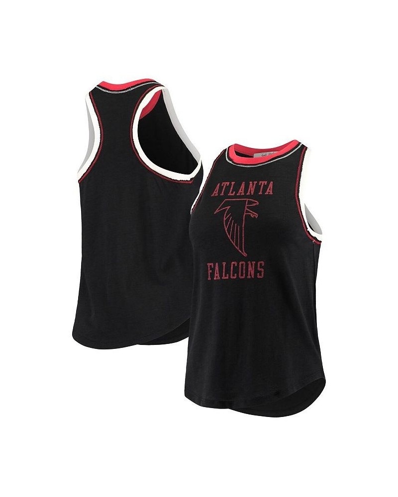 Women's Black Atlanta Falcons Throwback Touchdown Tank Top Black $22.43 Tops