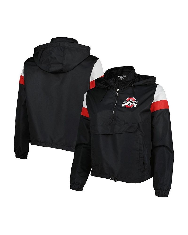 Women's Black Scarlet Ohio State Buckeyes Plus Size Anorak Windbreaker Half-Zip Jacket Black, Scarlet $37.09 Jackets